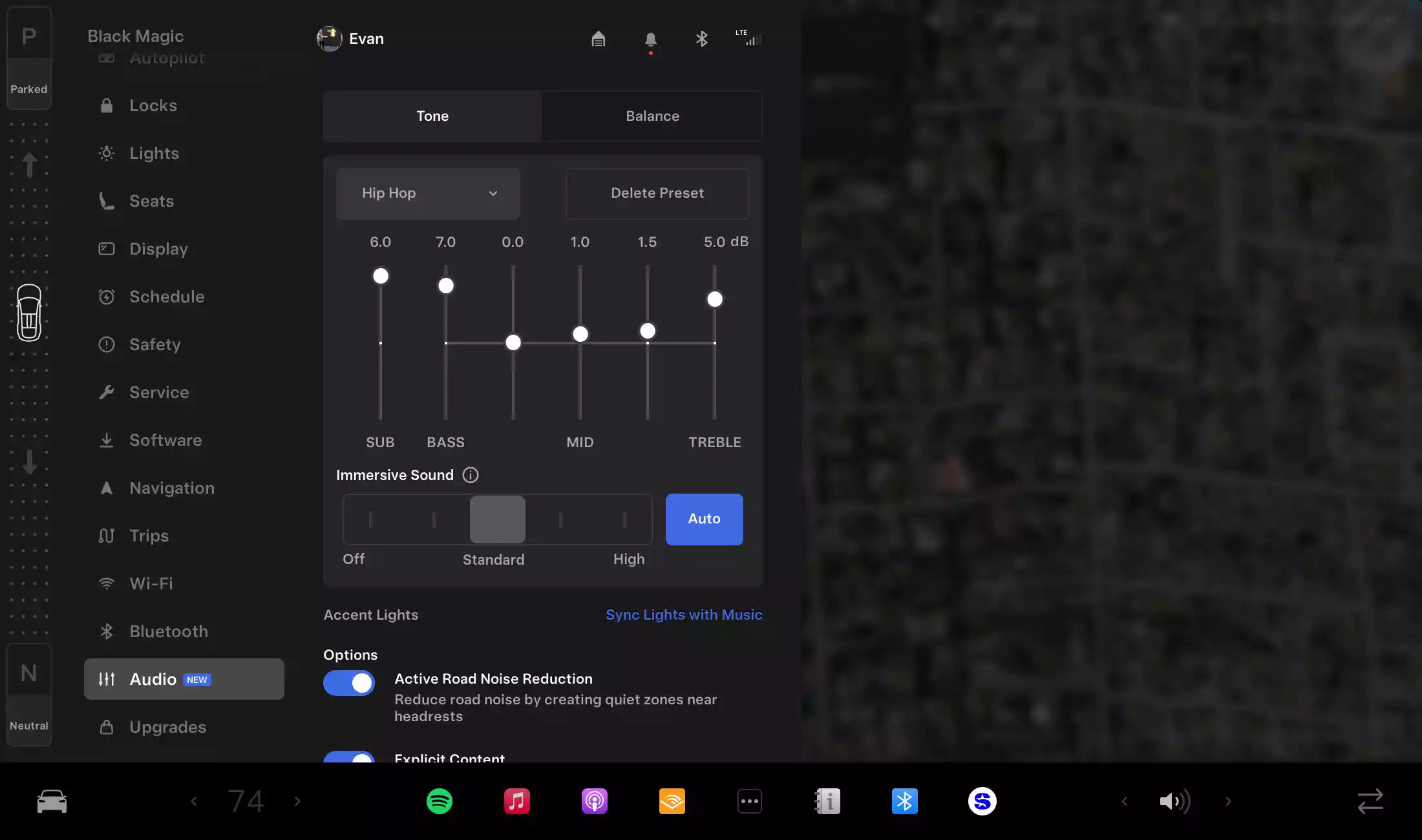 Tesla Audio Settings Update