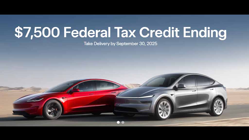 Tesla Federal Tax Credit ending on September 30