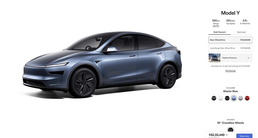 Tesla Model Y India Configurator