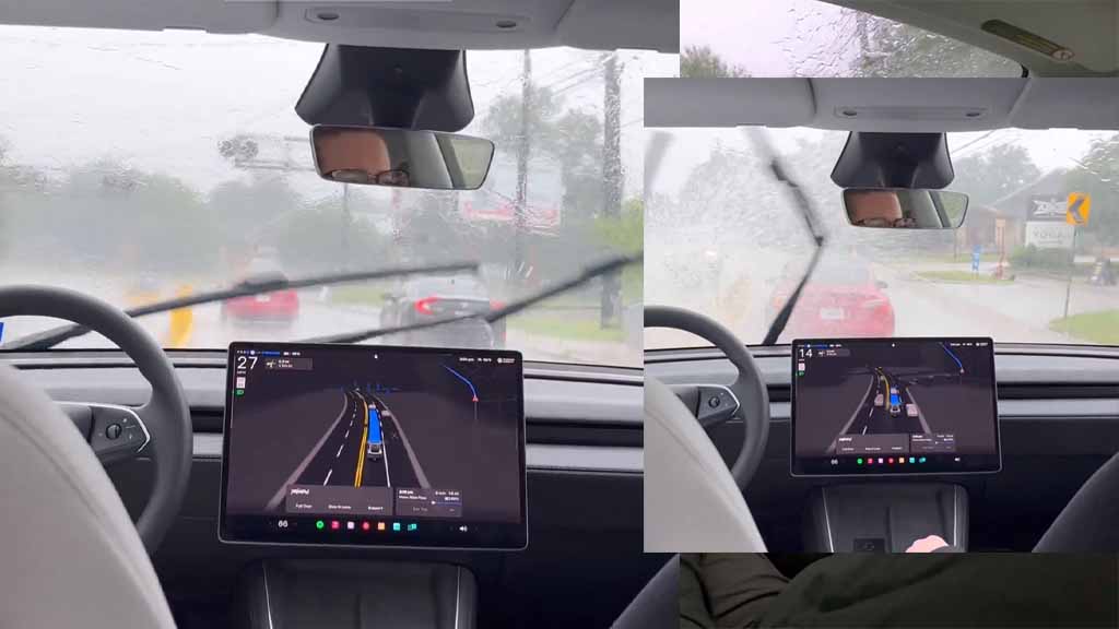 Tesla Robotaxi Rain