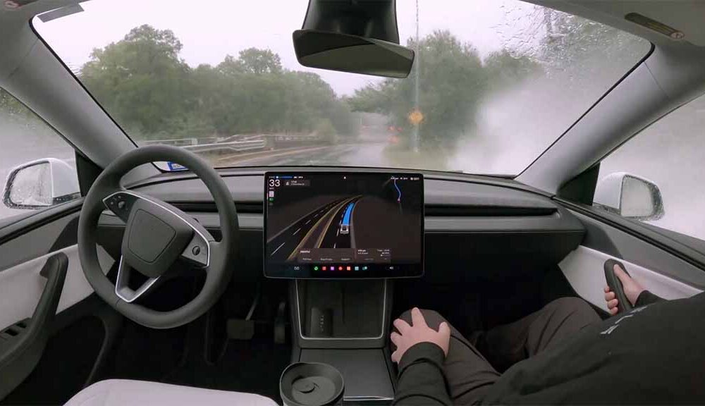 Tesla Robotaxi Rain