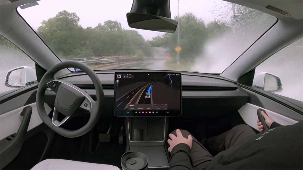 Tesla Robotaxi Rain