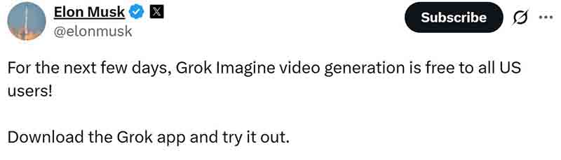 Free Grok Imagine for Users