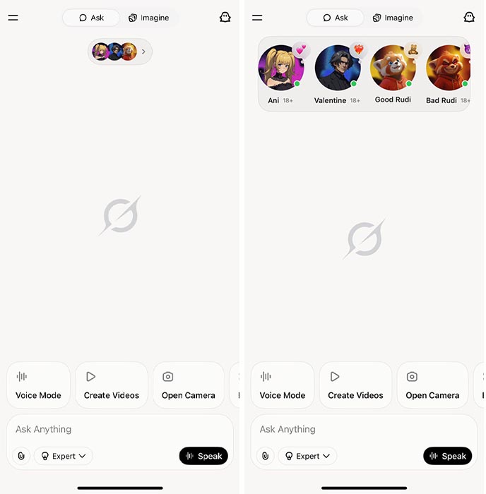Grok companion shortcuts on home screen