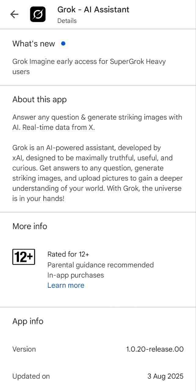 xAI Grok Imagine rollout for Android