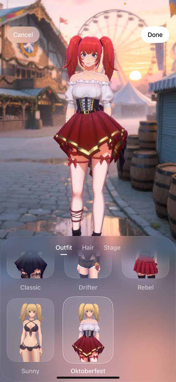 xAI Grok Ani Oktoberfest outfit