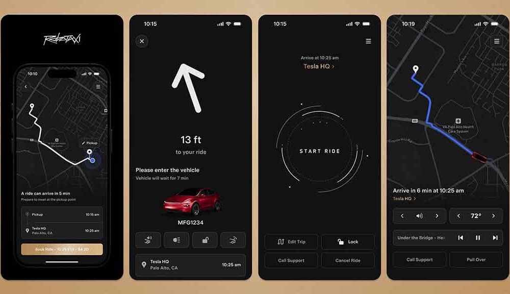 Tesla Robotaxi App Interface