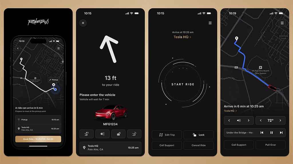Tesla Robotaxi App Interface