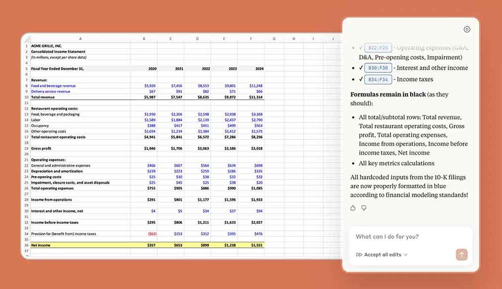 Anthropic Claude Microsoft Excel