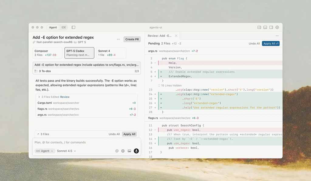 Cursor 2.0 interface