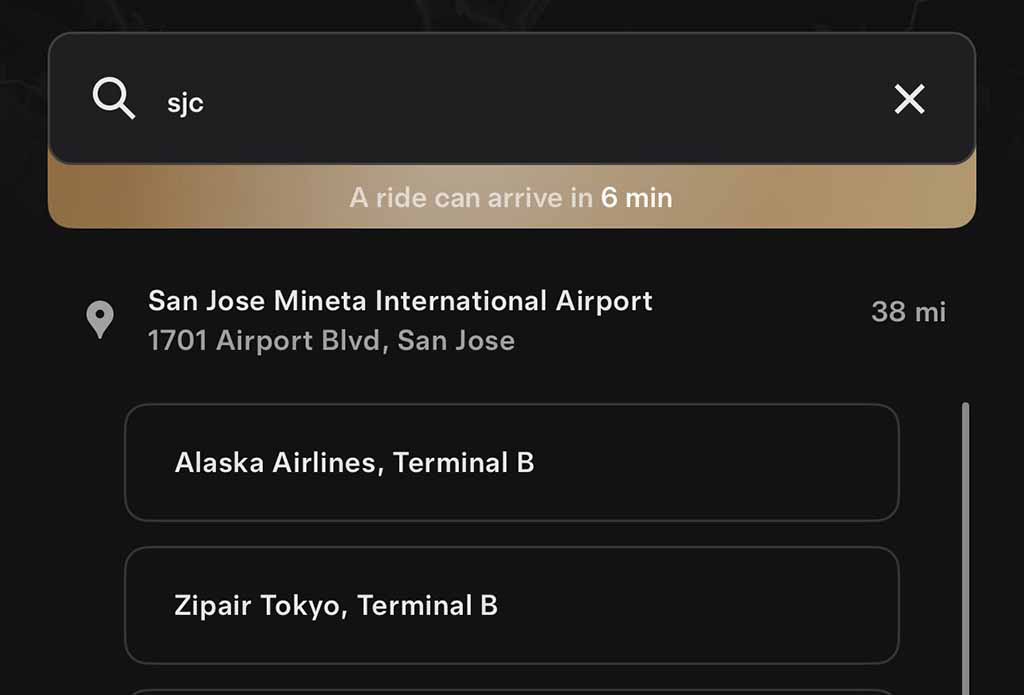Tesla Ride-Hailing SJC Airport