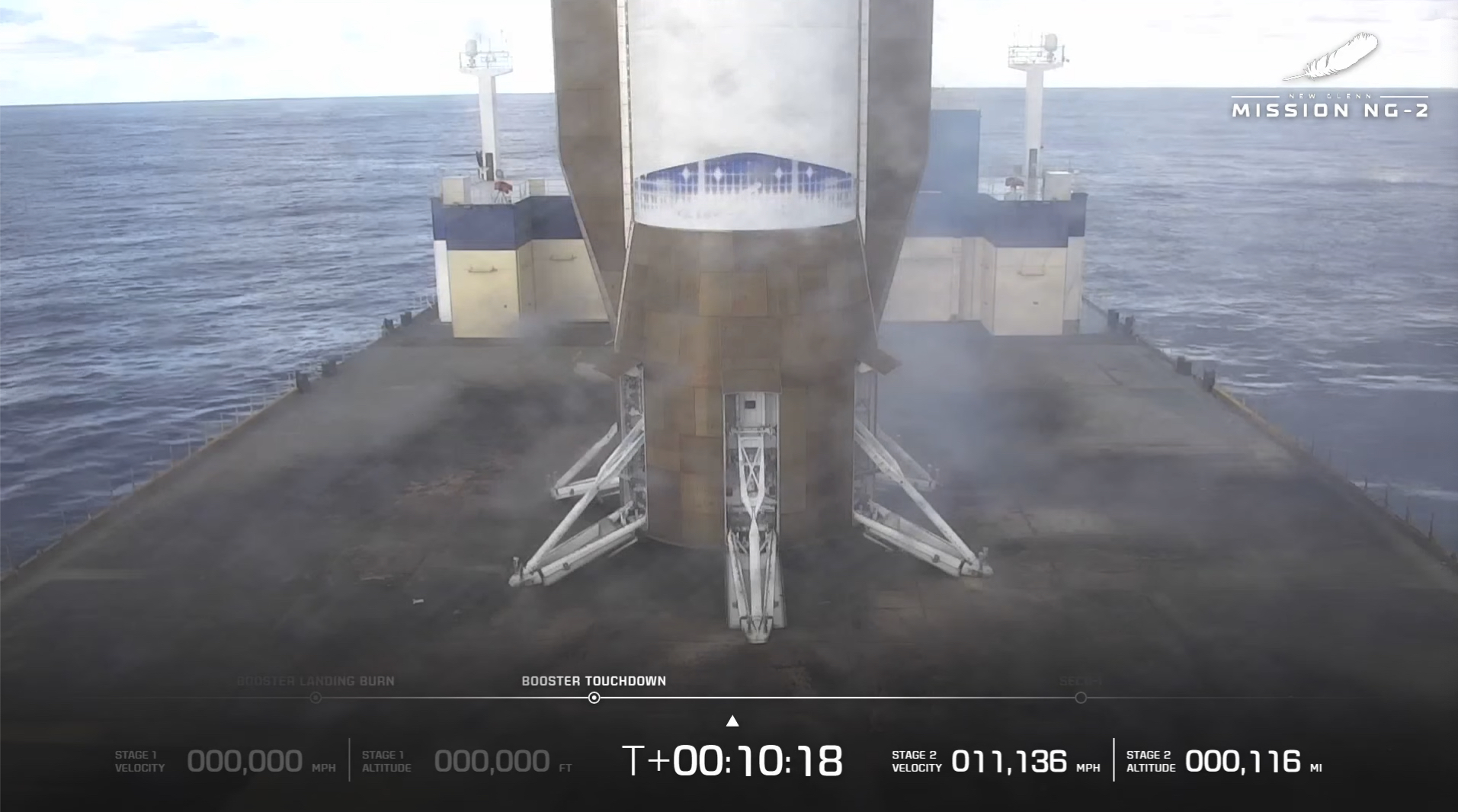 Watch the historic New Glenn booster landing on a droneship - EONMSK News