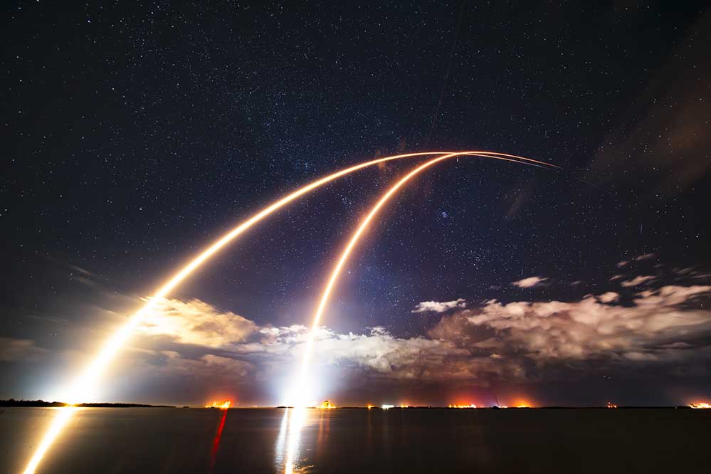 SpaceX Falcon 9 double header launch from Florida