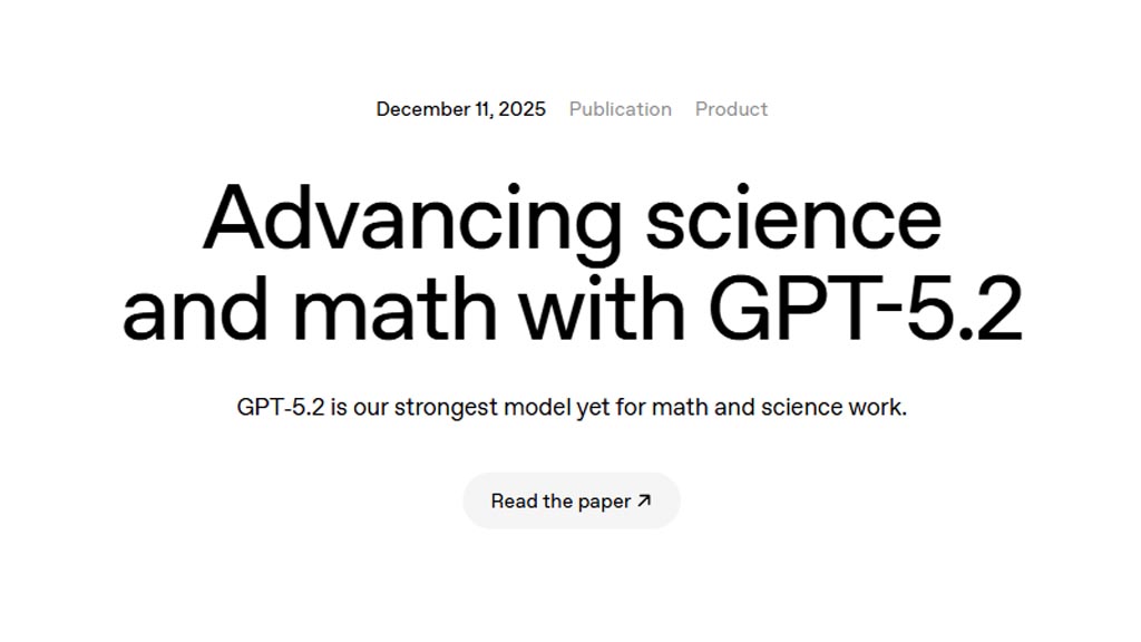 Openai Unveils Gpt 5 2 A Game Changer For Science And Math Eonmsk News
