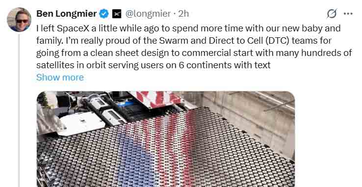 Ben Longmeir, Senior Director of Satellite Engineering at SpaceX