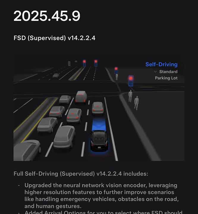 Tesla FSD v14.2.2.4