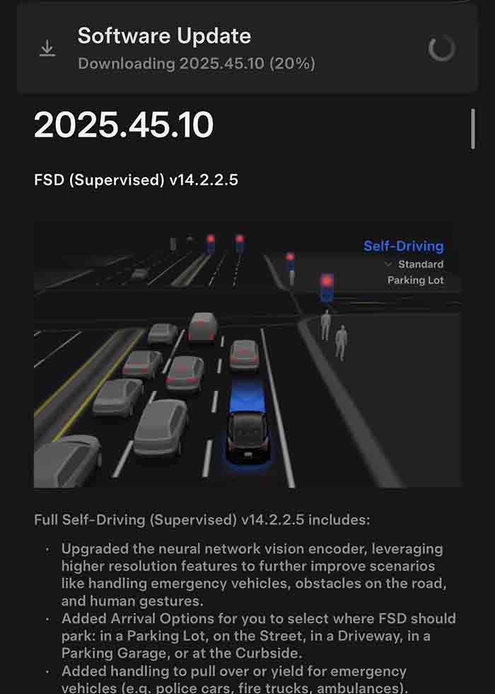 Tesla FSD v14.2.2.5