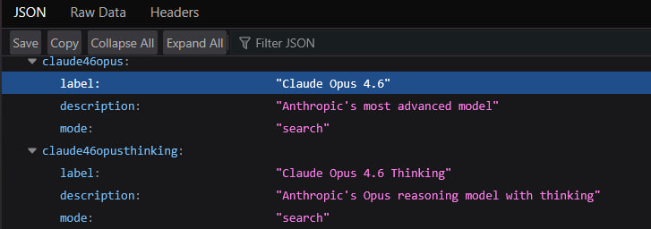 Anthropic Claude Opus 4.6 leaked on Perplexity API