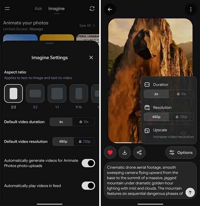 xAI Grok Imagine Settings Android
