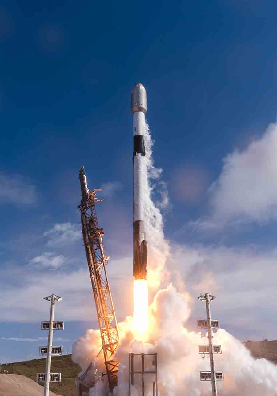 Falcon 9 lifted off from Space Launch Complex 4 East at Vandenberg Space Force Base, California