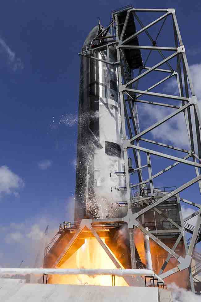 SpaceX Starship performing full-duration static-fire test